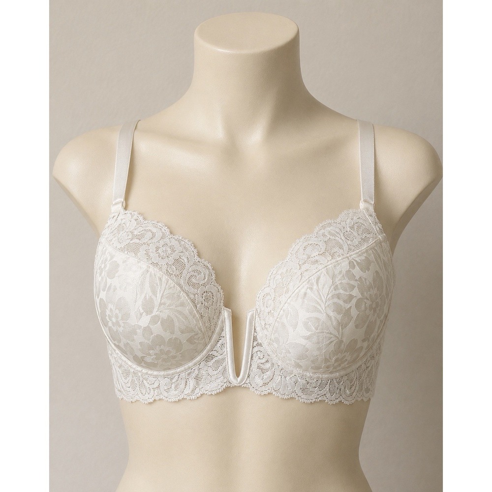 Lily of France Vintage 90s White Lace Bra NOS Deadstock 34C NWT Floral